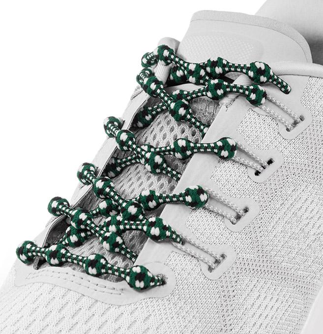 green speckle elastic Caterpy No Tie Shoelaces