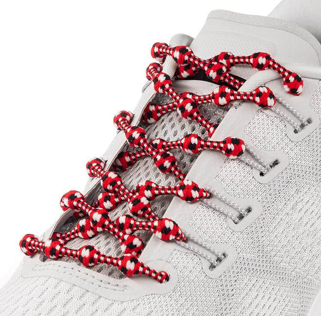 red speckle elastic Caterpy No Tie Shoelaces