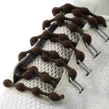 brown elastic Caterpy No Tie Shoelaces