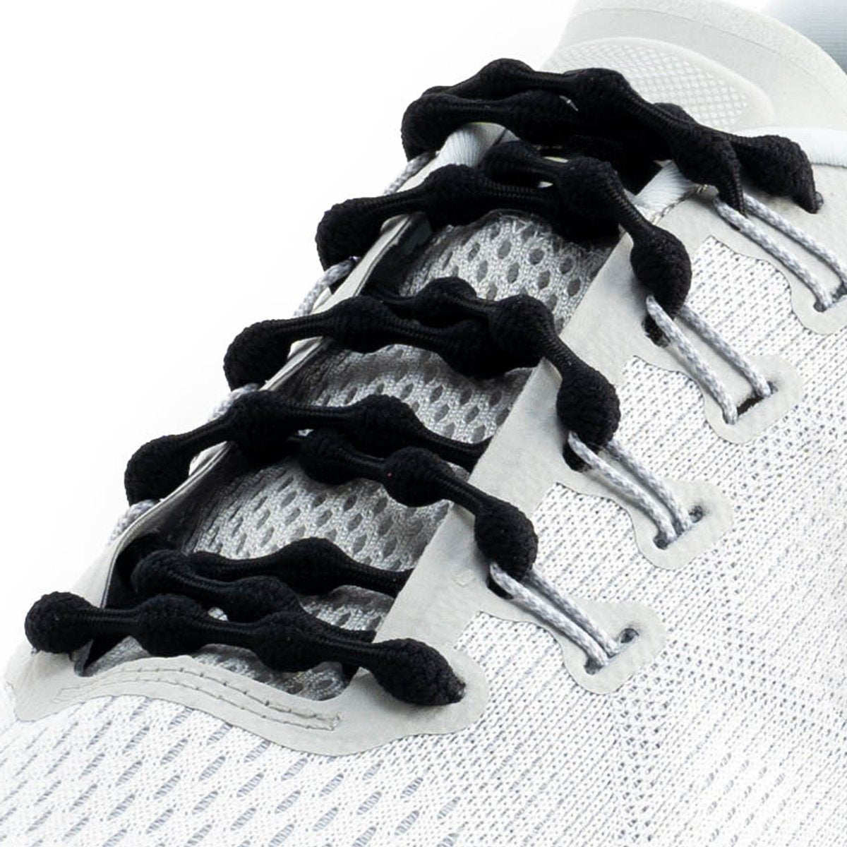 Black elastic Caterpy No Tie Shoelaces