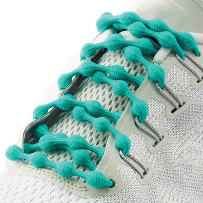 sea green elastic Caterpy No Tie Shoelaces