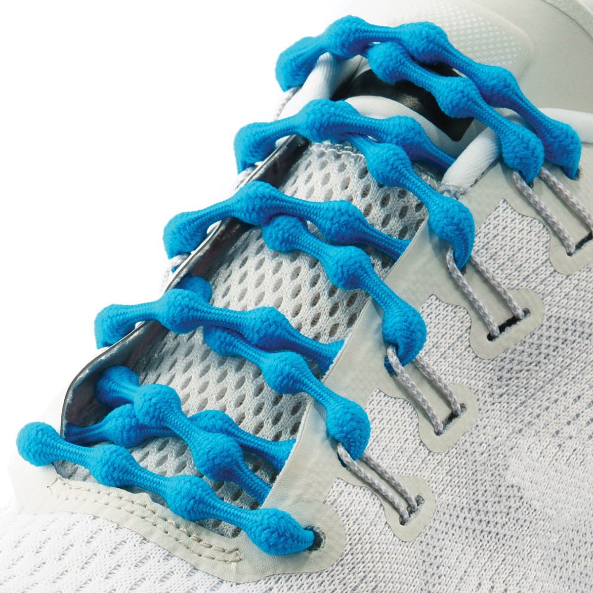 tropical blue elastic Caterpy No Tie Shoelaces