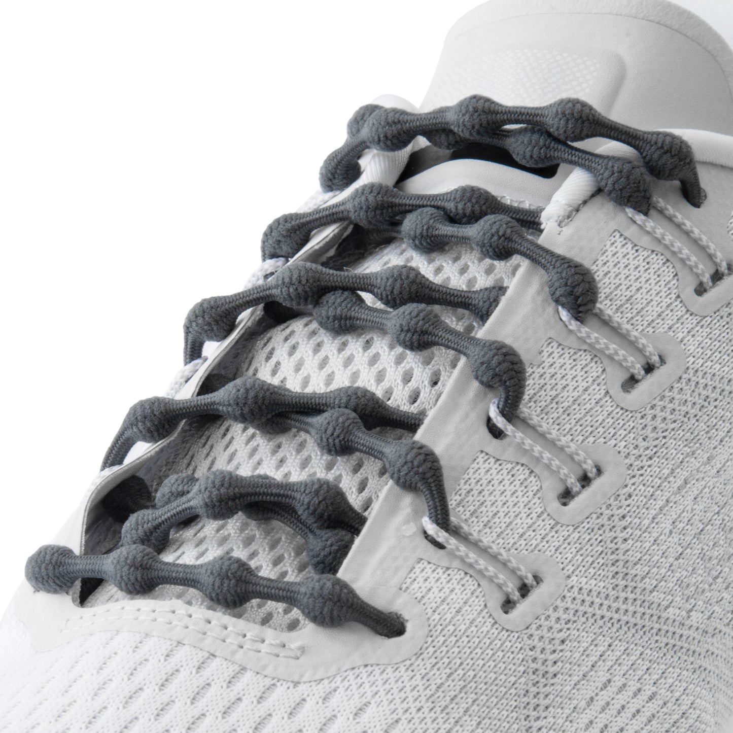 gray elastic Caterpy No Tie Shoelaces