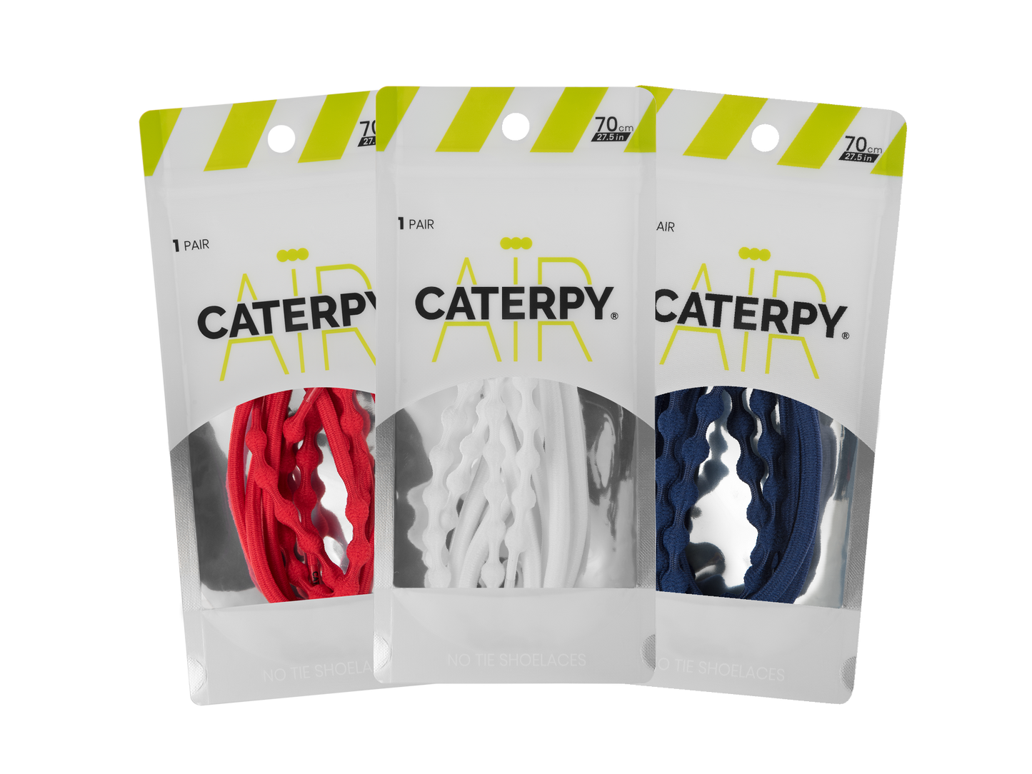 Caterpy Air - No Tie Shoelaces for Lifestyle (3-pack)