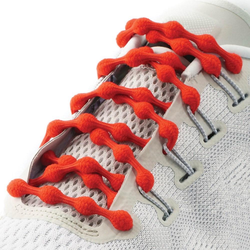 red elastic Caterpy No Tie Shoelaces